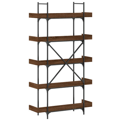 Bookcase 5-Tier Brown Oak 100X33X180.5 Cm Engineered Wood