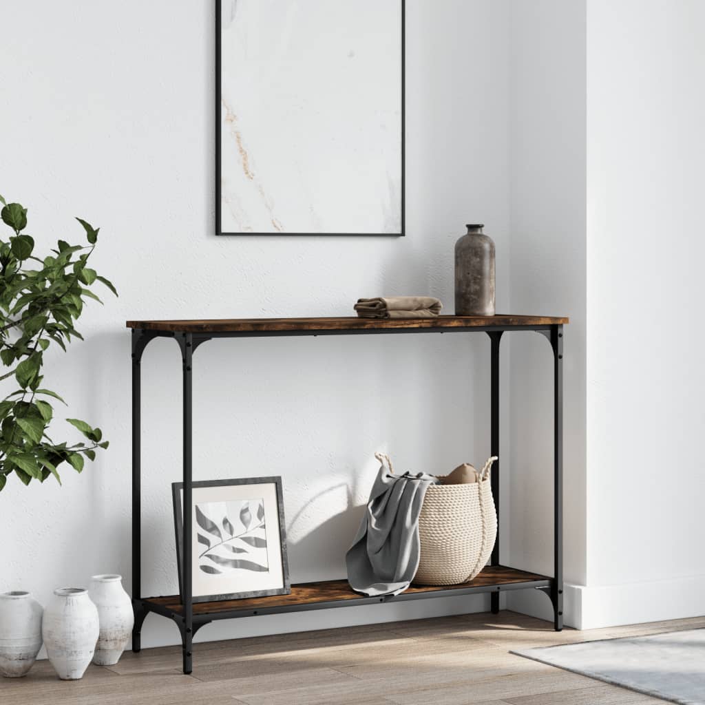 Console Table Smoked Oak 101X30.5X75 Cm Engineered Wood