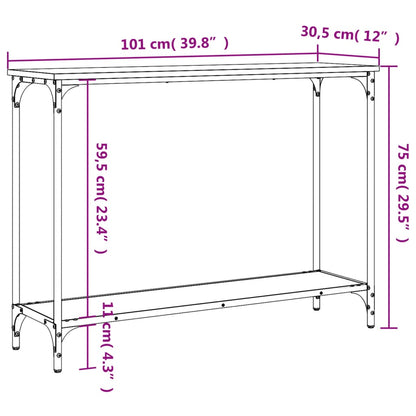 Console Table Grey Sonoma 101X30.5X75 Cm Engineered Wood