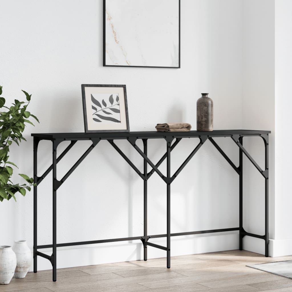 Console Table Black 140X29X75 Cm Engineered Wood