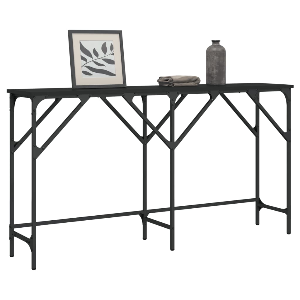 Console Table Black 140X29X75 Cm Engineered Wood