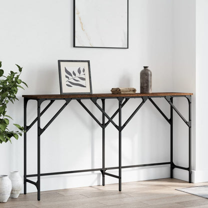 Console Table Brown Oak 140X29X75 Cm Engineered Wood