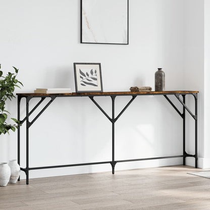 Console Table Smoked Oak 180X23X75 Cm Engineered Wood