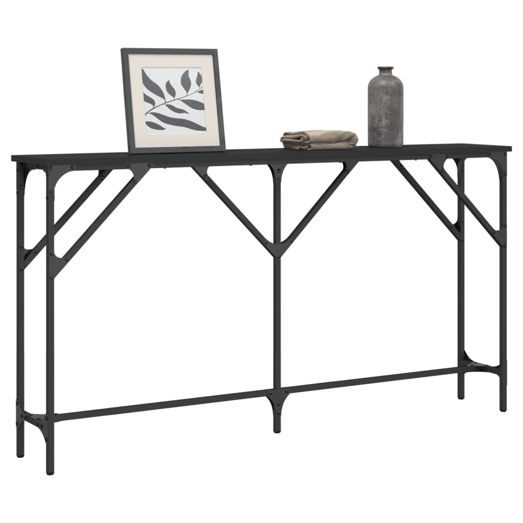 Console Table Black 140X23X75 Cm Engineered Wood