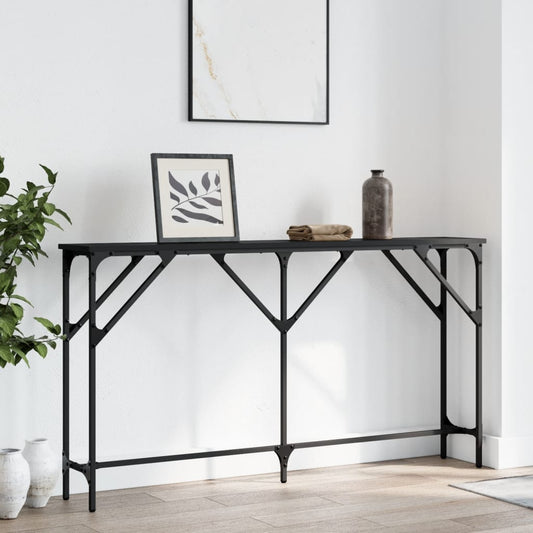 Console Table Black 140X23X75 Cm Engineered Wood