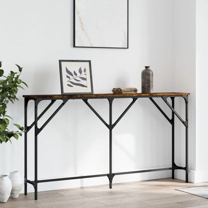 Console Table Smoked Oak 140X23X75 Cm Engineered Wood