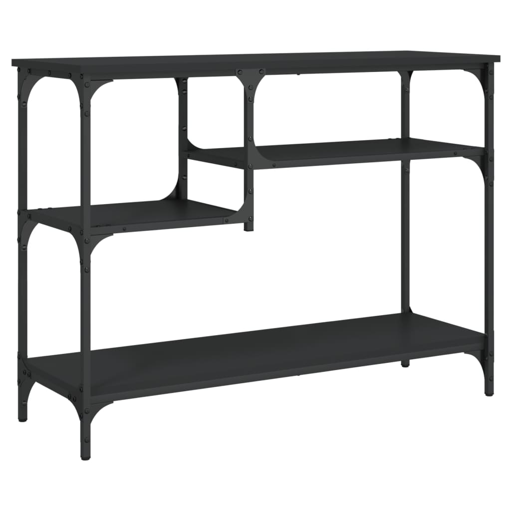 Console Table With Shelves Black 100X35X75 Cm