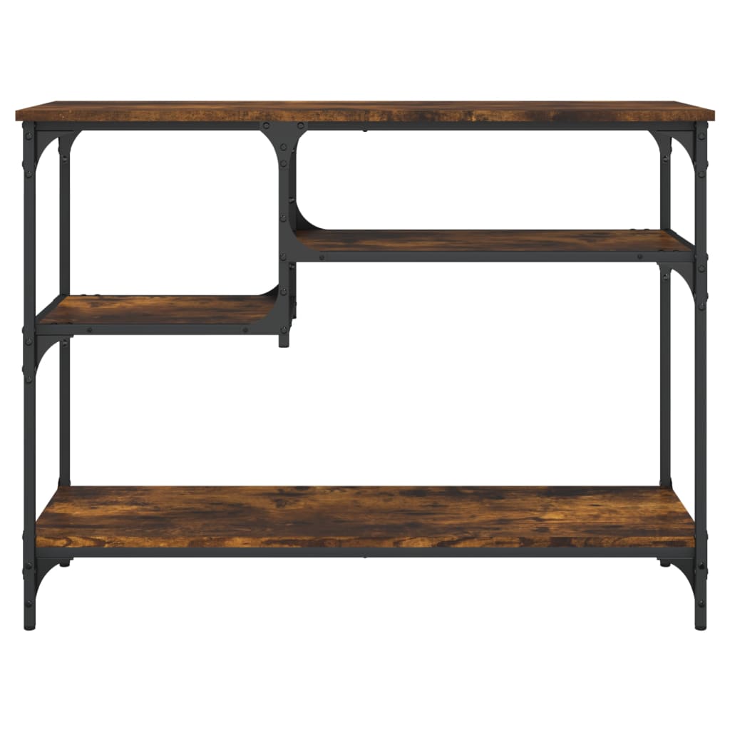 Console Table With Shelves Smoked Oak 100X35X75 Cm