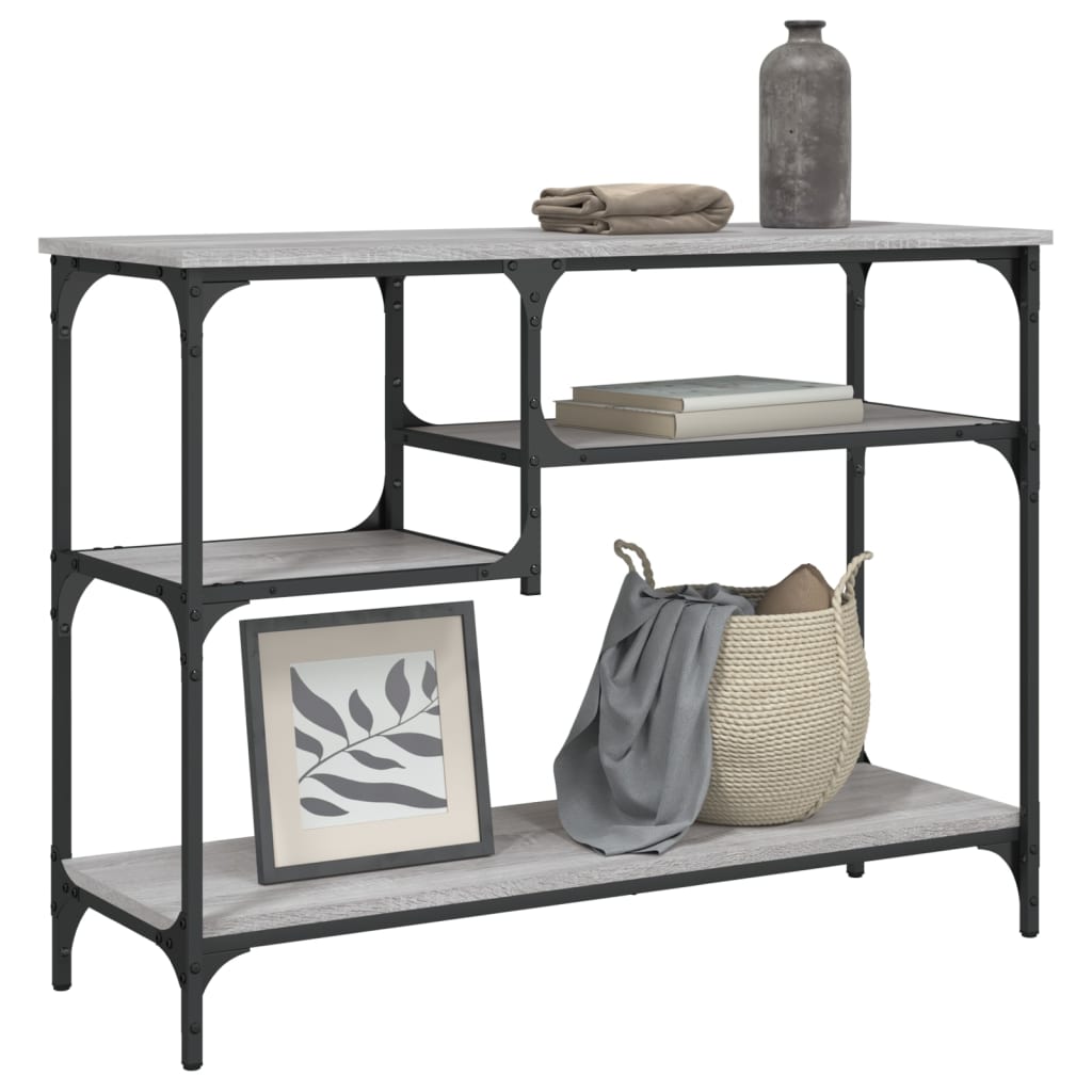 Console Table With Shelves Grey Sonoma 100X35X75 Cm