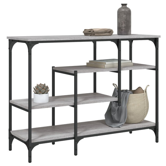 Console Table With Shelves Grey Sonoma 100X35X75 Cm