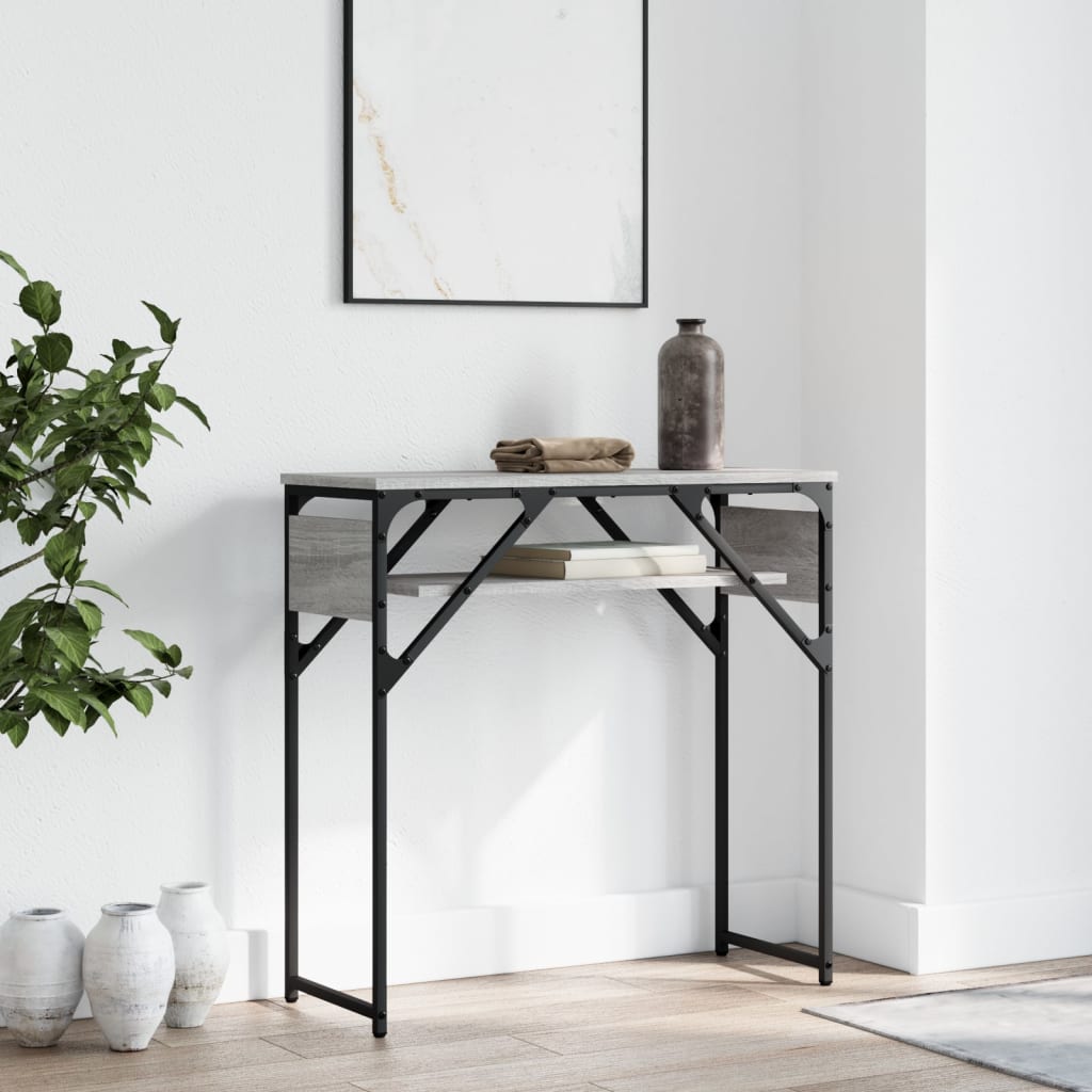 Console Table With Shelf Grey Sonoma 75X30X75Cm Engineered Wood