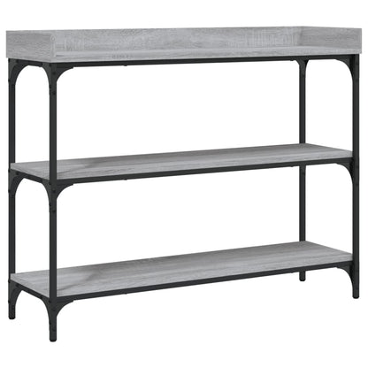 Console Table With Shelves Grey Sonoma 100X30X80 Cm