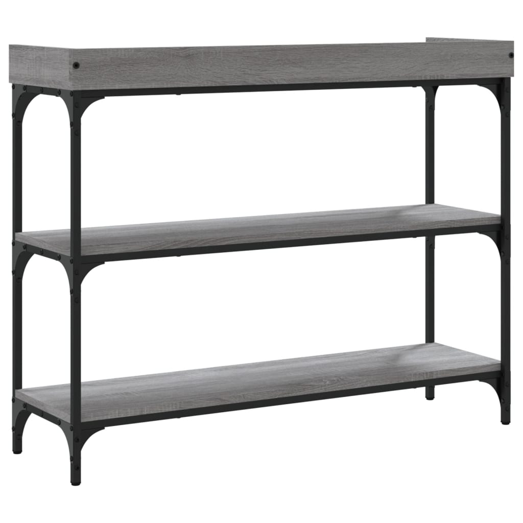 Console Table With Shelves Grey Sonoma 100X30X80 Cm