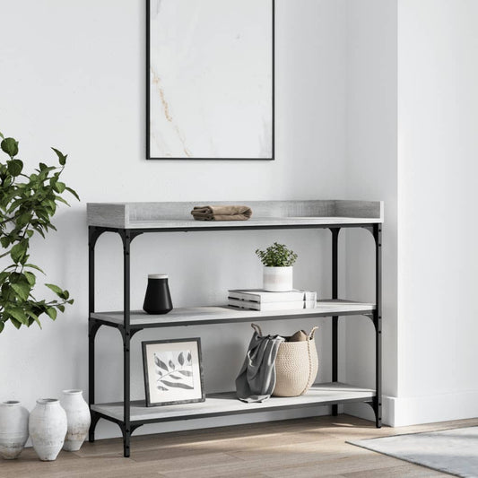 Console Table With Shelves Grey Sonoma 100X30X80 Cm