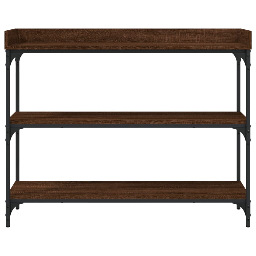 Console Table With Shelves Brown Oak 100X30X80 Cm