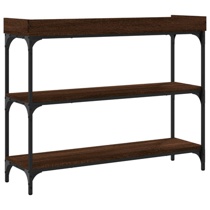 Console Table With Shelves Brown Oak 100X30X80 Cm