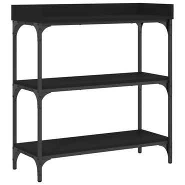 Console Table With Shelves Black 75X30X80 Cm