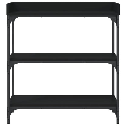 Console Table With Shelves Black 75X30X80 Cm