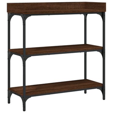 Console Table With Shelves Brown Oak 75X30X80 Cm