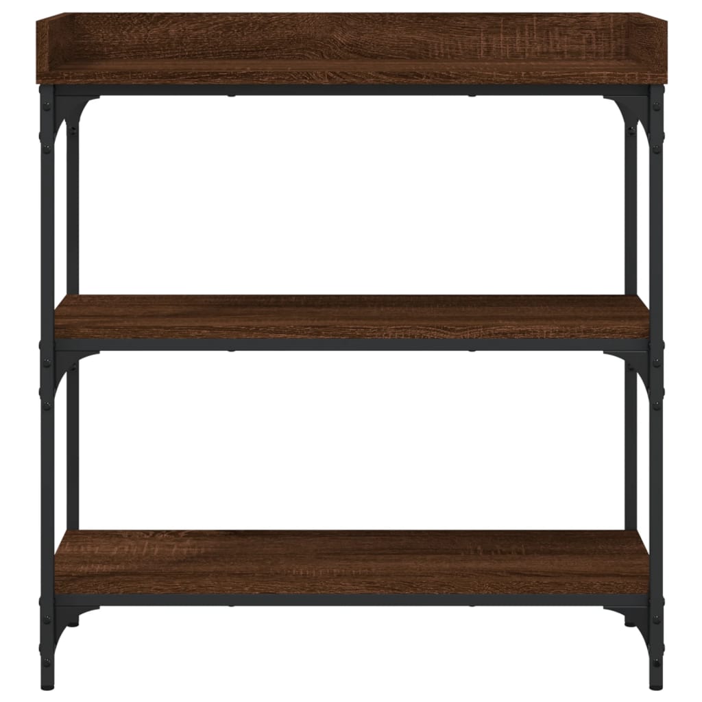 Console Table With Shelves Brown Oak 75X30X80 Cm