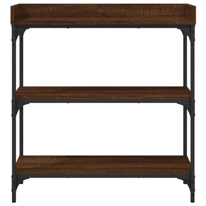 Console Table With Shelves Brown Oak 75X30X80 Cm