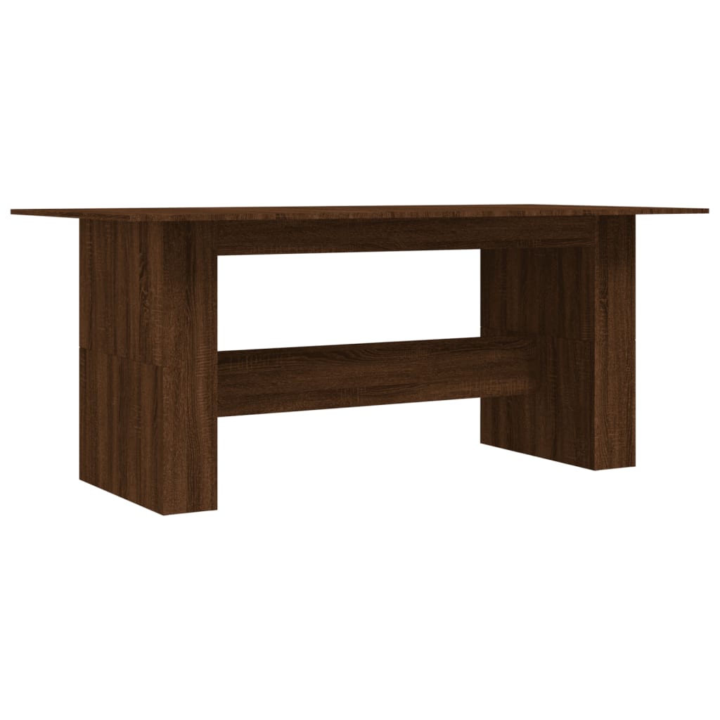 Dining Table Brown Oak 180X90X76 Cm Engineered Wood