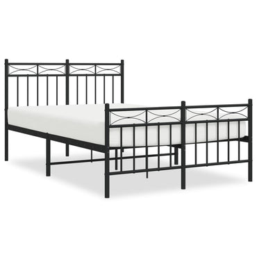 Metal Bed Frame With Headboard And Footboardâ Black 120X200 Cm