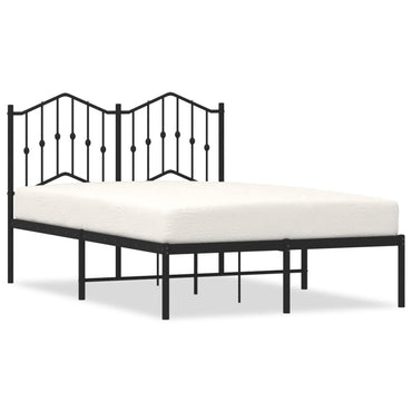 Metal Bed Frame Without Mattress With Headboard Black 120X200Cm