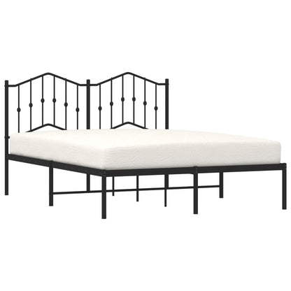 Metal Bed Frame With Headboard Black 150X200 Cm King Size