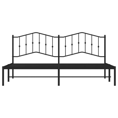 Metal Bed Frame Without Mattress With Headboard Black 200X200Cm