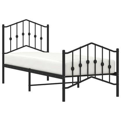 Metal Bed Frame Without Mattress With Footboardâ Black 75X190Cm