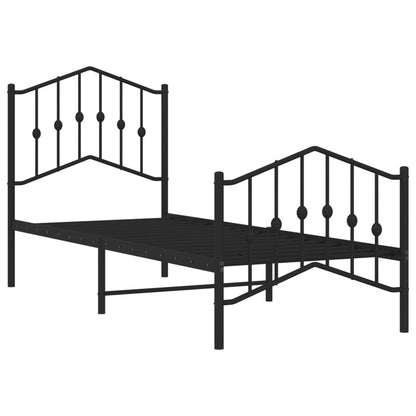 Metal Bed Frame Without Mattress With Footboardâ Black 75X190Cm