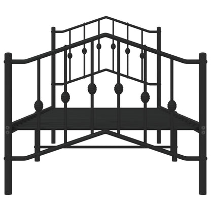 Metal Bed Frame Without Mattress With Footboardâ Black 80X200Cm