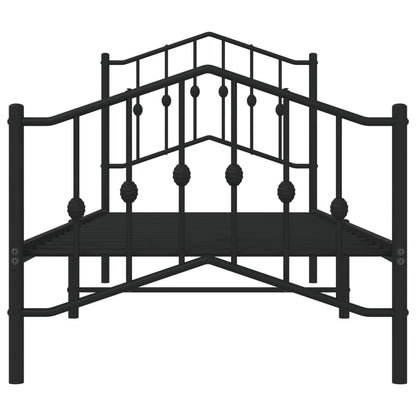 Metal Bed Frame Without Mattress With Footboardâ Black 90X190Cm