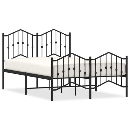 Metal Bed Frame Without Mattress With Footboardâ Black 120X190Cm