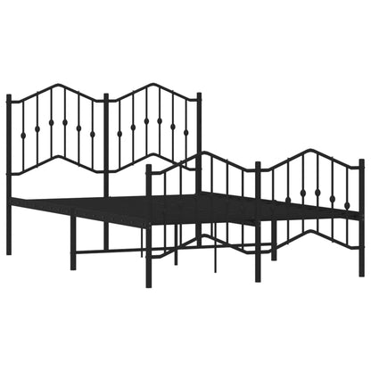 Metal Bed Frame Without Mattress With Footboardâ Black 120X190Cm