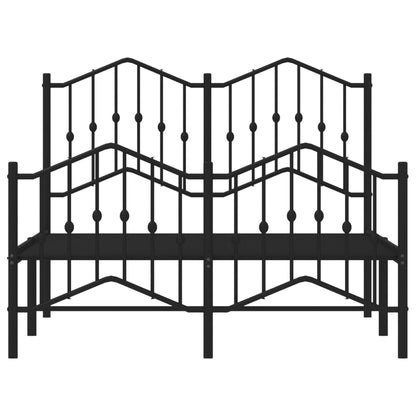 Metal Bed Frame Without Mattress With Footboardâ Black 120X190Cm