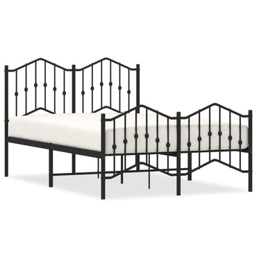 Metal Bed Frame Without Mattress With Footboardâ Black 120X200Cm