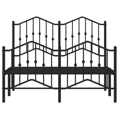 Metal Bed Frame Without Mattress With Footboardâ Black 120X200Cm