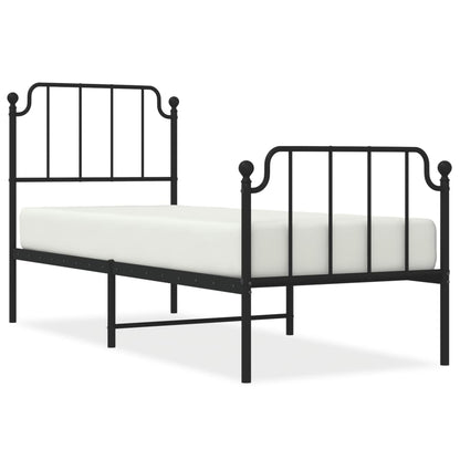 Metal Bed Frame Without Mattress With Footboardâ Black 75X190Cm