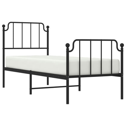 Metal Bed Frame Without Mattress With Footboardâ Black 75X190Cm