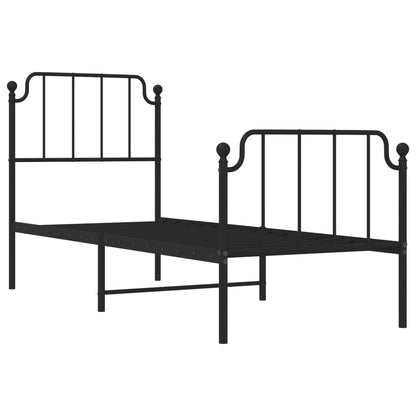 Metal Bed Frame Without Mattress With Footboardâ Black 75X190Cm