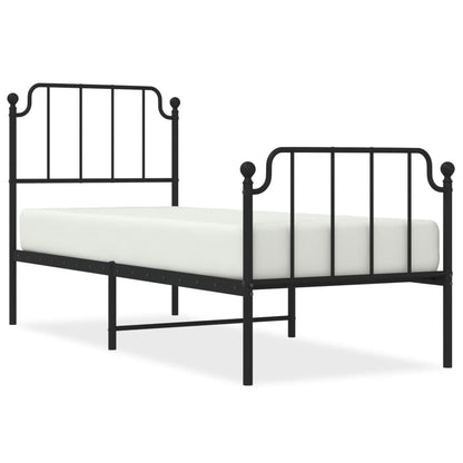 Metal Bed Frame Without Mattress With Footboardâ Black 80X200Cm