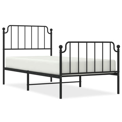 Metal Bed Frame Without Mattress With Footboardâ Black 90X190Cm