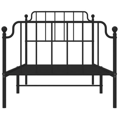 Metal Bed Frame Without Mattress With Footboardâ Black 90X190Cm