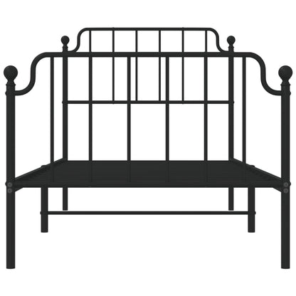 Metal Bed Frame With Headboard And Footboardâ Black 90X200 Cm