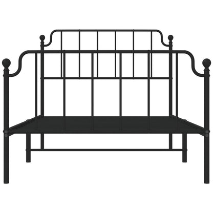 Metal Bed Frame Without Mattress With Footboardâ Black 107X203Cm