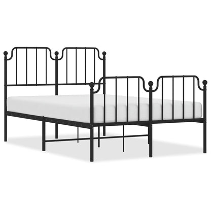 Metal Bed Frame With Headboard And Footboardâ Black 120X190 Cm Small Double