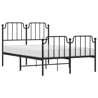 Metal Bed Frame Without Mattress With Footboardâ Black 120X200Cm