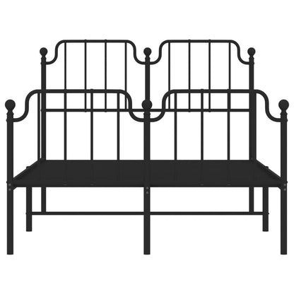 Metal Bed Frame Without Mattress With Footboardâ Black 120X200Cm